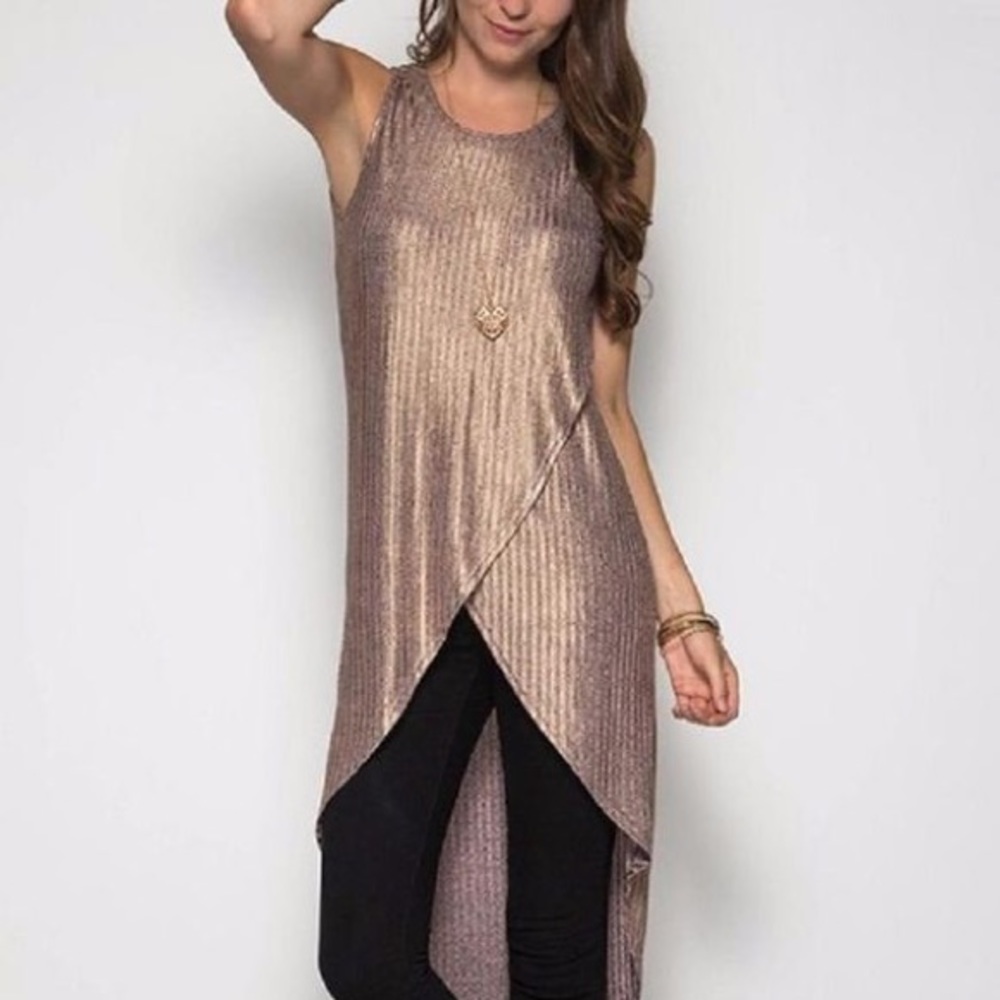 Metallic Hi-low tunic